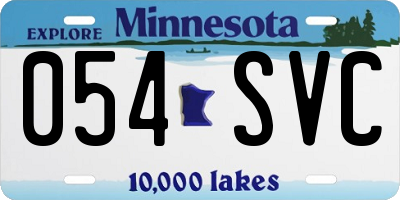 MN license plate 054SVC