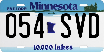 MN license plate 054SVD