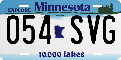MN license plate 054SVG