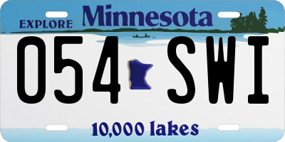MN license plate 054SWI