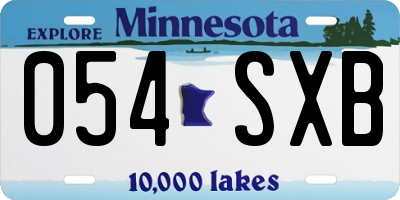 MN license plate 054SXB
