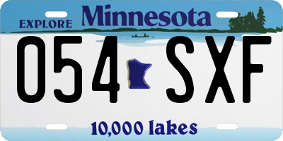 MN license plate 054SXF