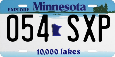 MN license plate 054SXP