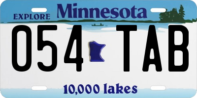 MN license plate 054TAB