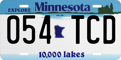 MN license plate 054TCD