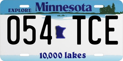 MN license plate 054TCE