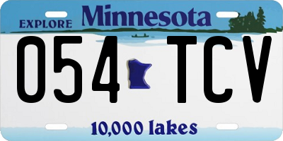 MN license plate 054TCV