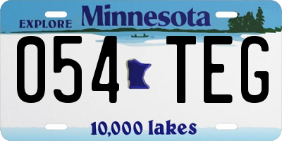 MN license plate 054TEG
