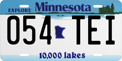 MN license plate 054TEI