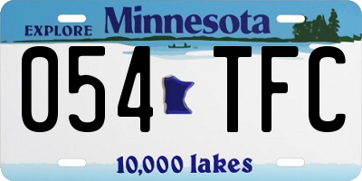 MN license plate 054TFC