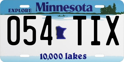 MN license plate 054TIX