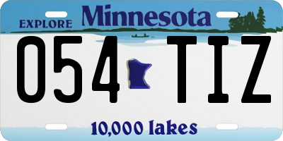 MN license plate 054TIZ