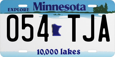 MN license plate 054TJA