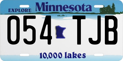 MN license plate 054TJB