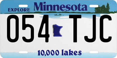 MN license plate 054TJC