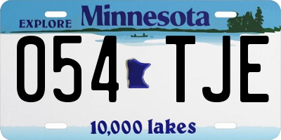 MN license plate 054TJE