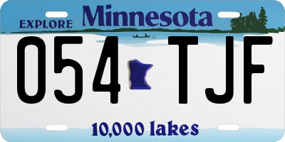 MN license plate 054TJF