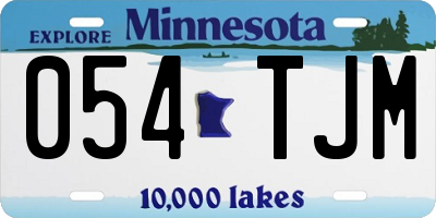 MN license plate 054TJM