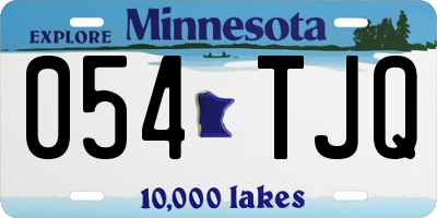 MN license plate 054TJQ