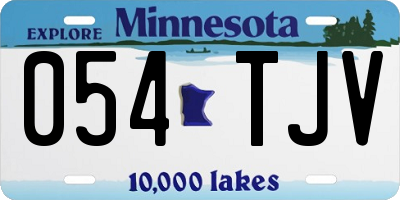 MN license plate 054TJV