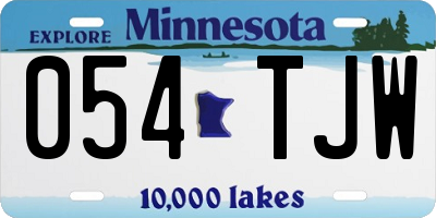 MN license plate 054TJW