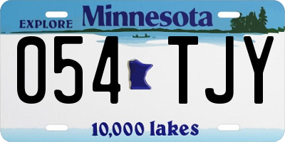 MN license plate 054TJY