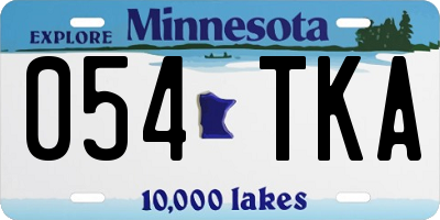 MN license plate 054TKA