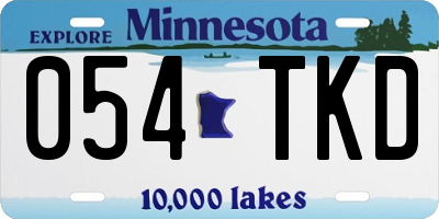 MN license plate 054TKD