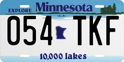 MN license plate 054TKF