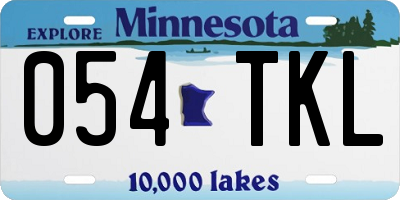 MN license plate 054TKL
