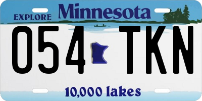 MN license plate 054TKN