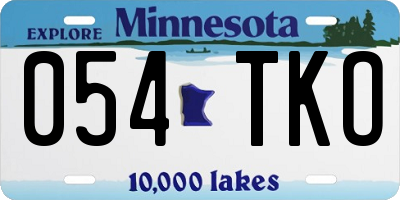 MN license plate 054TKO