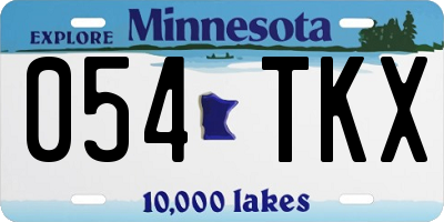 MN license plate 054TKX