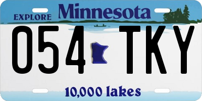 MN license plate 054TKY
