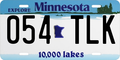 MN license plate 054TLK