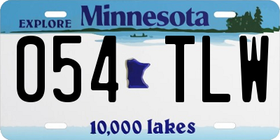 MN license plate 054TLW