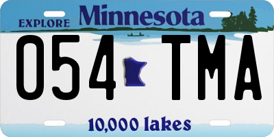 MN license plate 054TMA