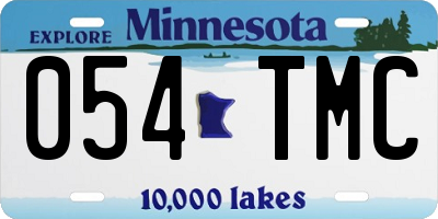 MN license plate 054TMC
