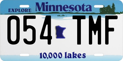 MN license plate 054TMF
