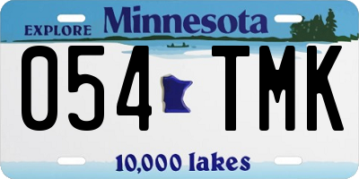 MN license plate 054TMK