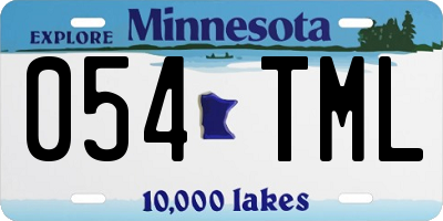 MN license plate 054TML