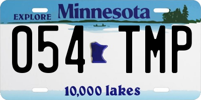 MN license plate 054TMP