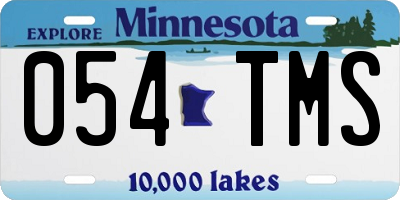 MN license plate 054TMS
