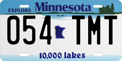 MN license plate 054TMT