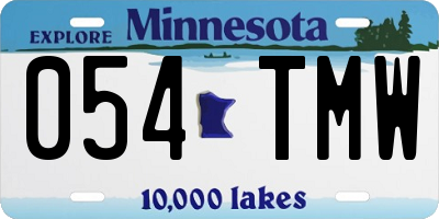 MN license plate 054TMW