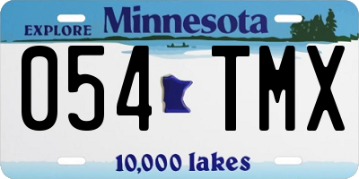 MN license plate 054TMX