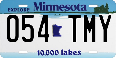 MN license plate 054TMY