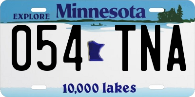 MN license plate 054TNA