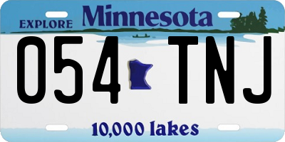 MN license plate 054TNJ