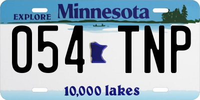 MN license plate 054TNP